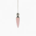 Pendule de radiesthésie en quartz rose avec compartiment secret