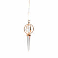 Pendule Stellar Gateway en cristal de roche et Merkaba cuivrée
