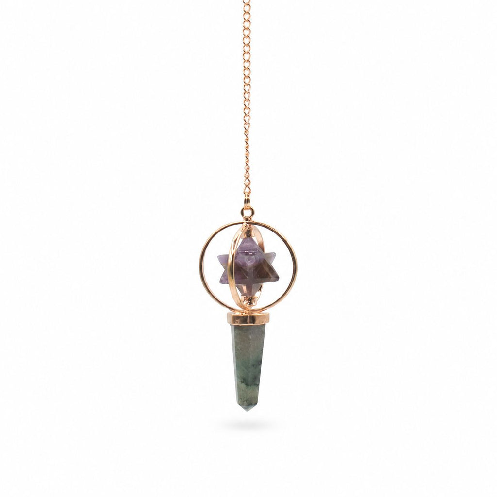Pendule Cosmic Navigator en améthyste et labradorite