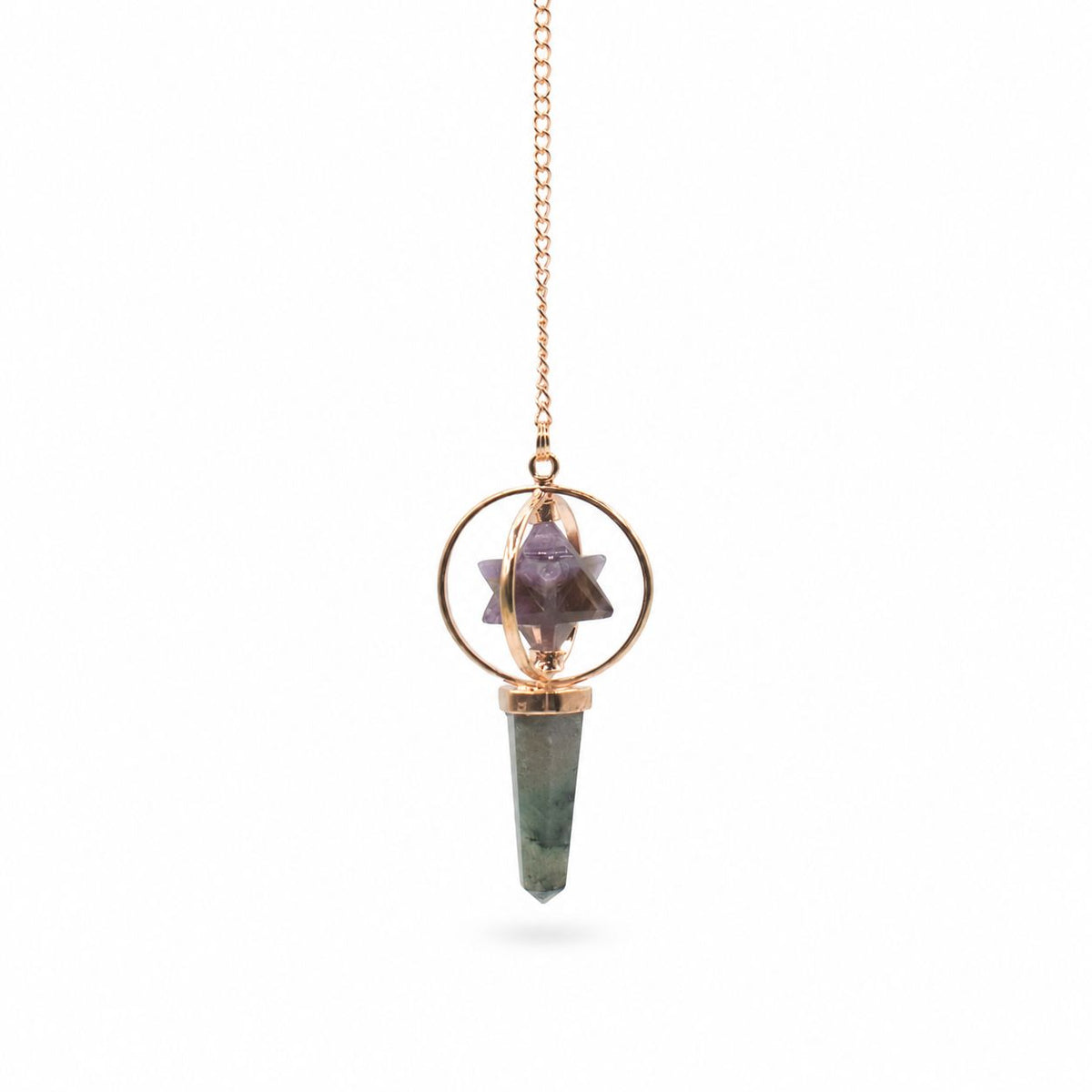 Pendule Cosmic Navigator en améthyste et labradorite