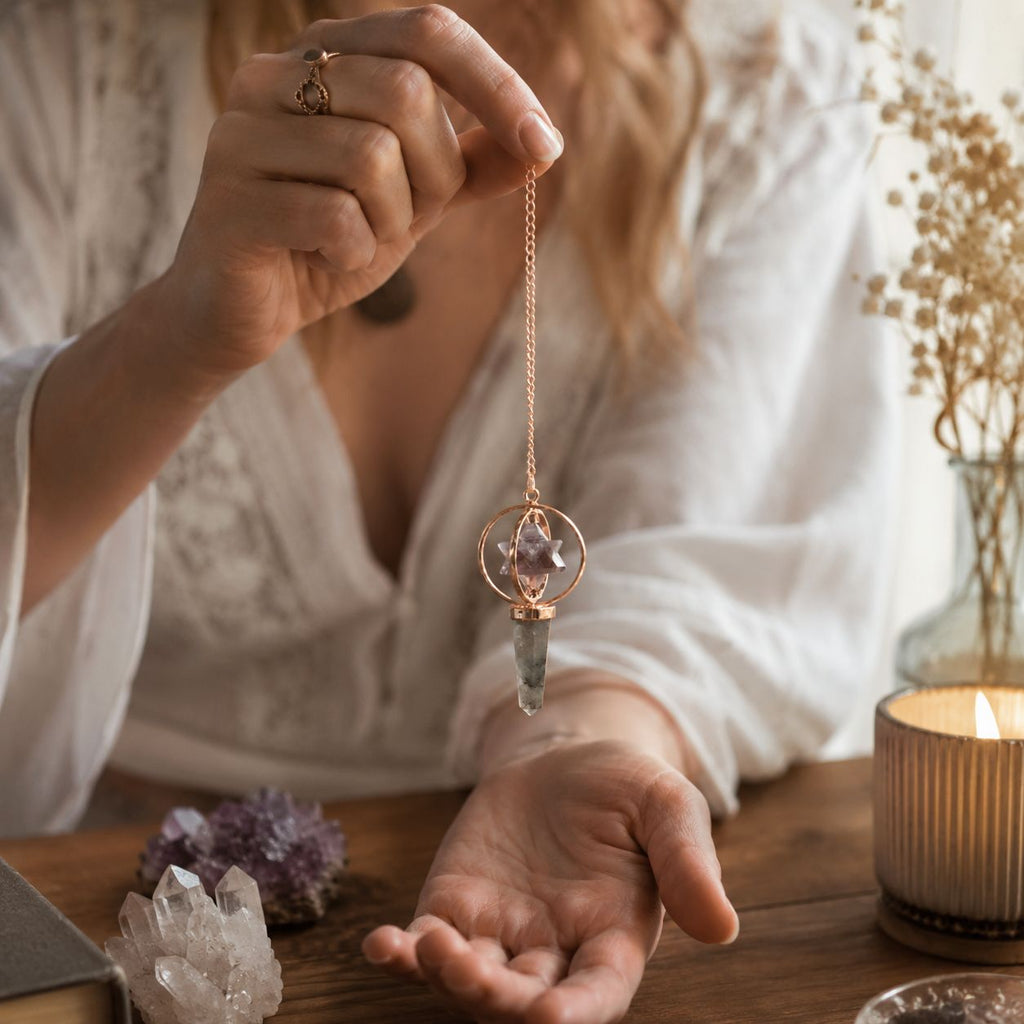 Pendule Cosmic Navigator en améthyste et labradorite