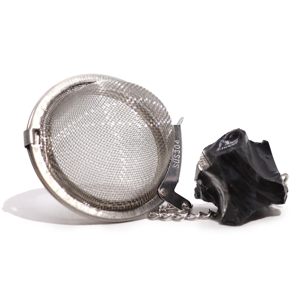 Infuseur à thé en obsidienne noire – pierre brute