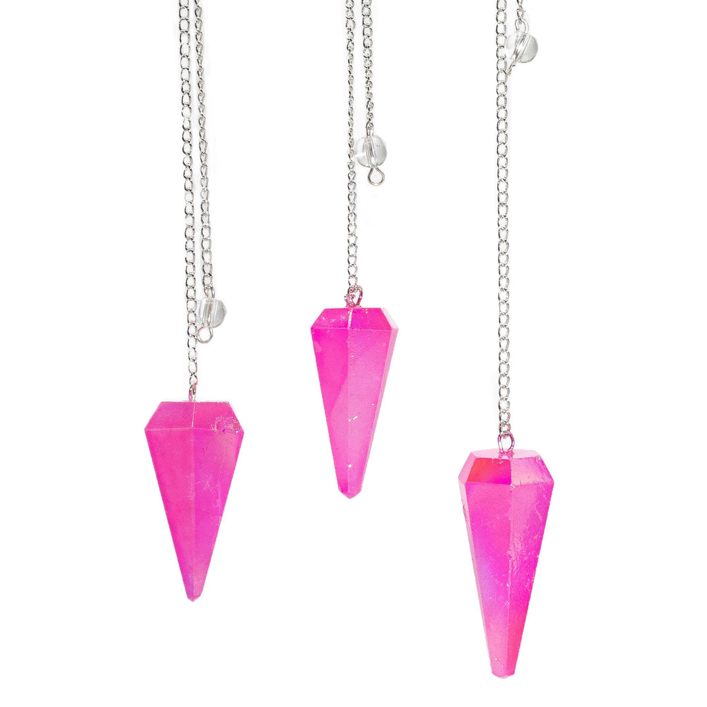 Pendule divinatoire rose à six facettes – 4 cm