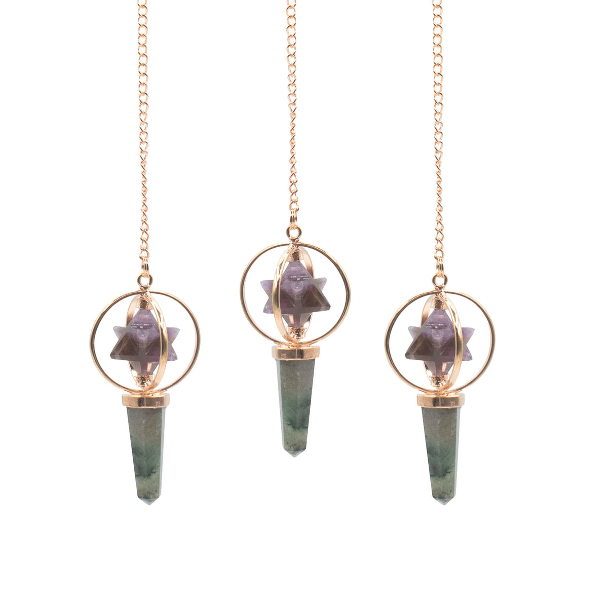 Pendule Cosmic Navigator en améthyste et labradorite