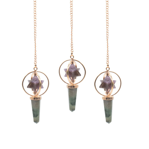Pendule Cosmic Navigator en améthyste et labradorite