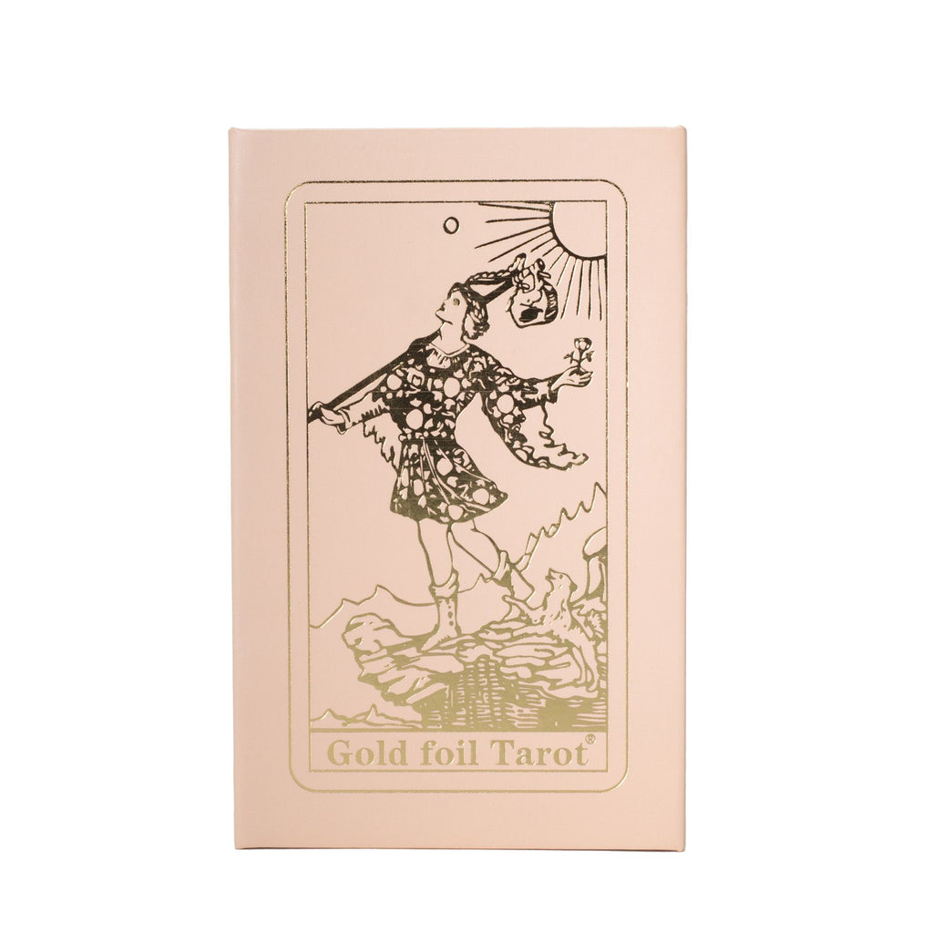 Coffret tarot rose à dorures rubis avec livret