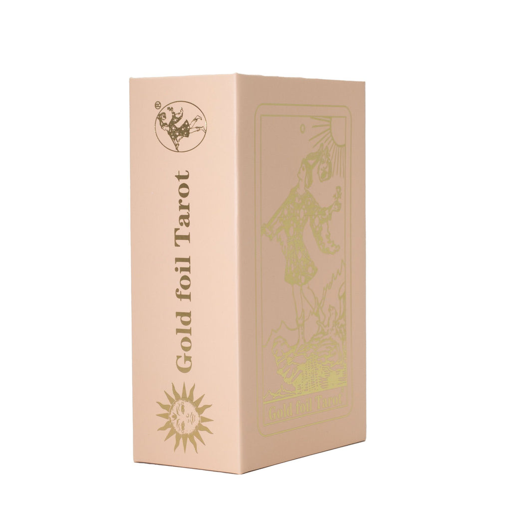 Coffret tarot rose à dorures rubis avec livret